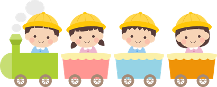 汽車に乗っている子どもたちのイラスト